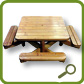 Table bois carre plein air