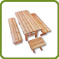 Table bois pique nique avec bancs spars Rf.50005